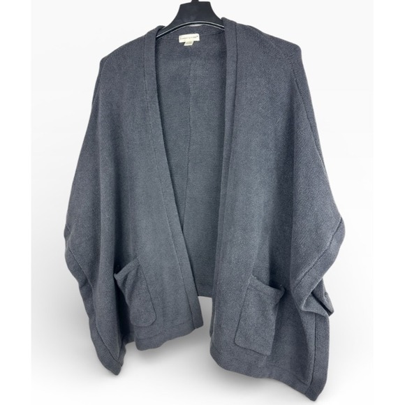 Sunday Citizen Pocket Poncho Wrap OSFM Charcoal Gray Chenille Loungewear Cozy - Picture 8 of 10